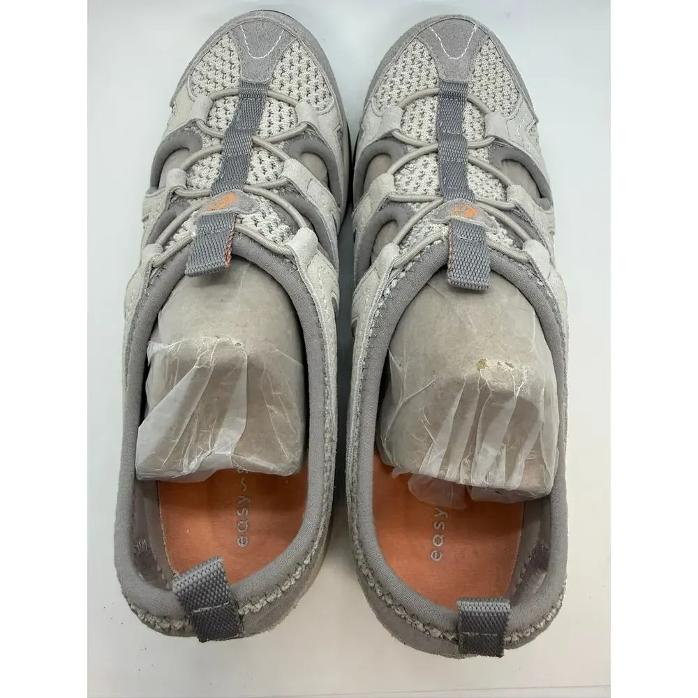 Easy Spirit Earthen10 Walking Shoes Women's US 8N Light Gray Suede Closed Toe